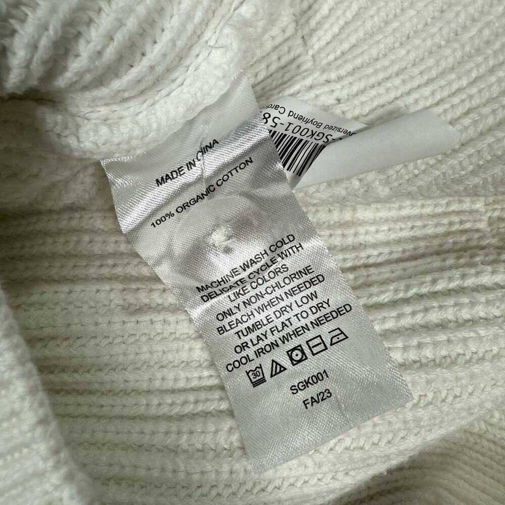Quince 100% Organic Cotton Oversized Boyfriend Cardigan Womens Size S White - Picture 7 of 8